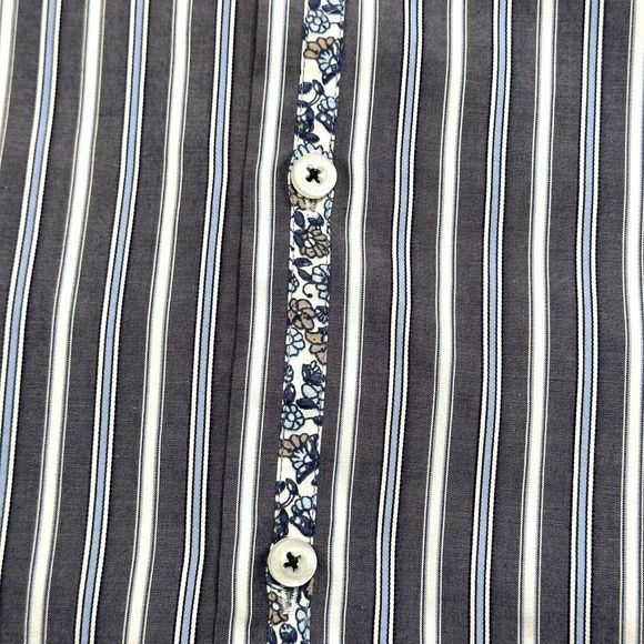 Coogi Luxe Mens Button Down Shirt Long Sleeve Size Large 16.5/17 Floral Trim - Picture 10 of 11